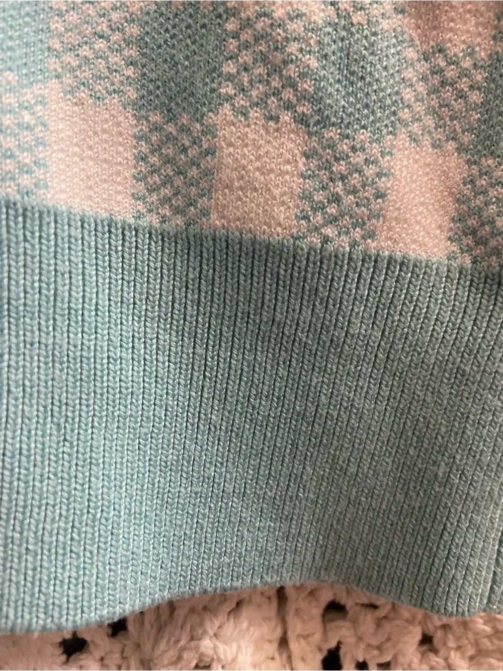 Draper James ❤️ RSVP Aqua Gingham Knit Cardigan Sweater XXL